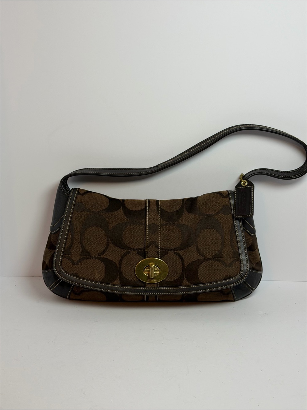 Y2K Coach Ergo Signature Shoulder Bag in Chocolate Brown